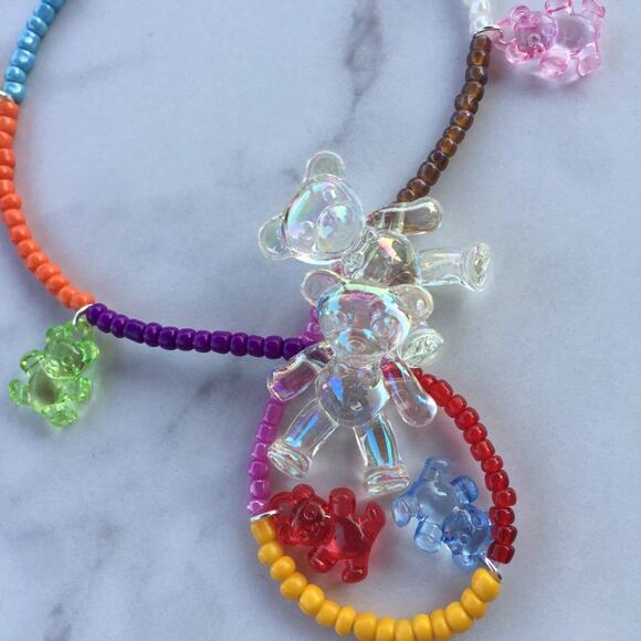 Handmade Kandi Gummy Bear Beaded Necklace - Picture 10 of 11